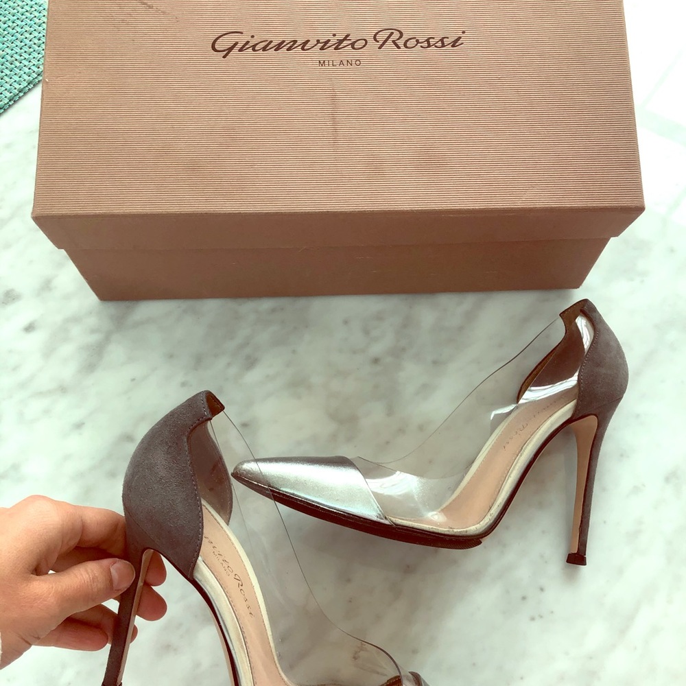 Gianvito Rossi Plexi Silver Pump